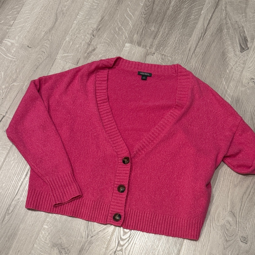 Wild Fable Fuchsia Button-Up Cardigan